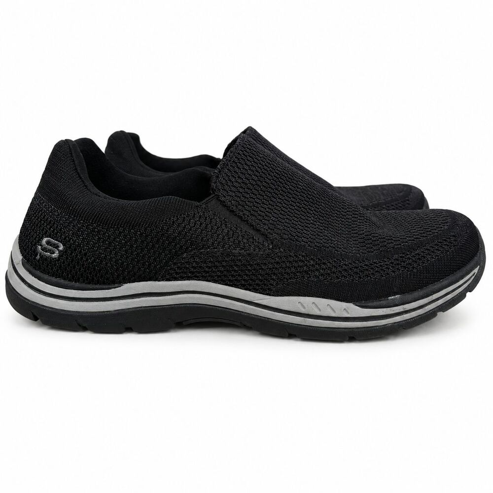 Skechers Expected Gomel Mens 13 Black Slip On Shoes Relaxed Fit Memory Foam